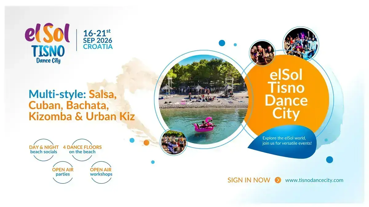 El Sol TISNO DANCE CITY 2026 – bachata, kizomba, salsa festival in Tisno, Croatia