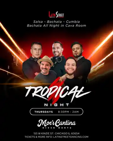 Tropical Thursdays + New Bachata Room at Moe's Cantina - River North, Chicago