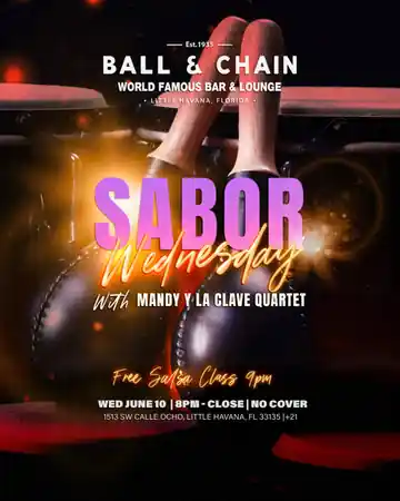 Sabor Wednesday Mandy y la Clave Quartet at Ball & Chain, Miami