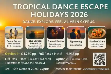 🌴 TROPICAL DANCE ESCAPE HOLIDAYS 2026 — CYPRUS ☀️ Dance • Discover • Connect in Paradise — 9th Edition – bachata, kizomba, salsa festival in Paphos, Cyprus