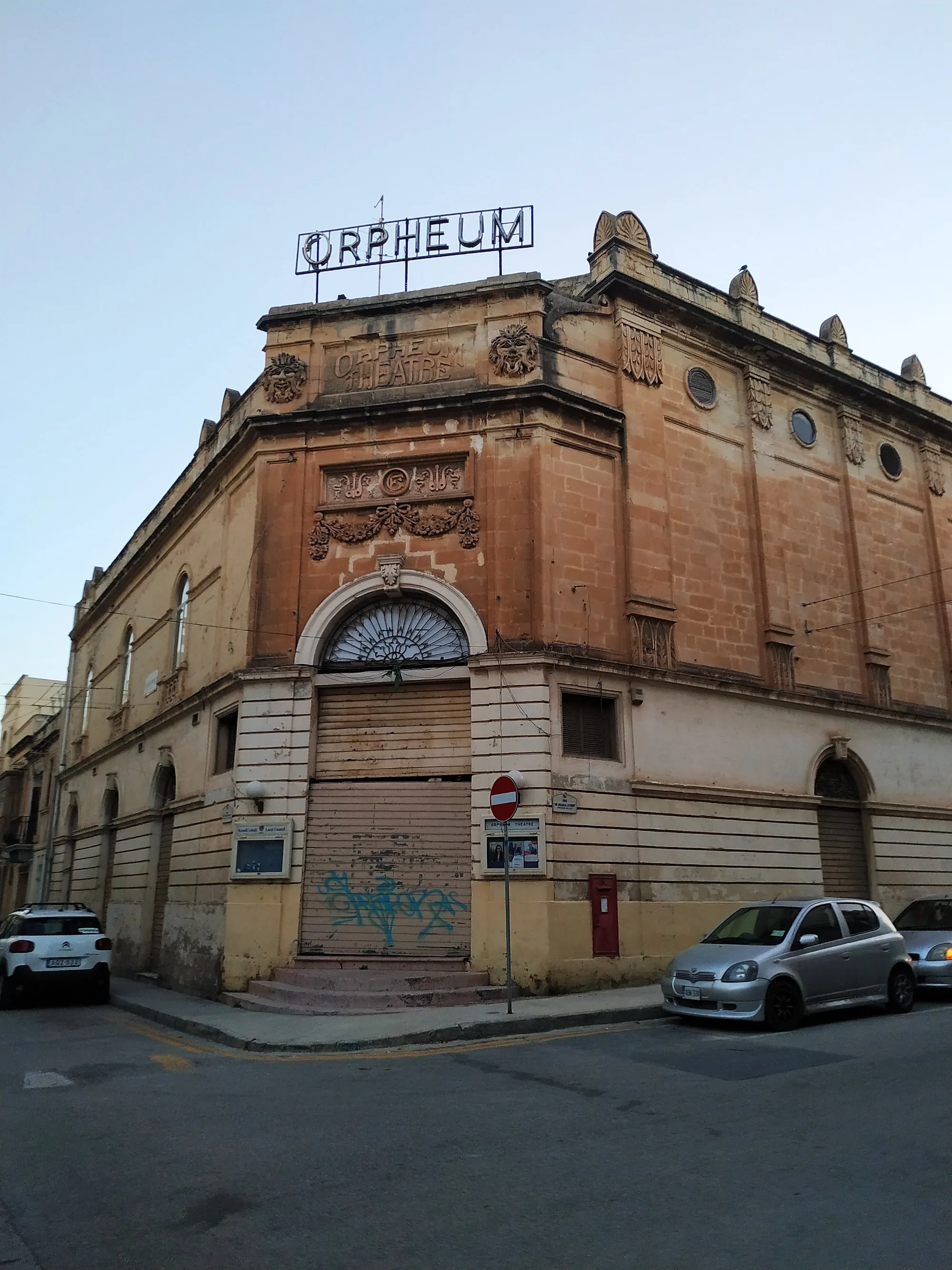 Orpheum Theatre in Gżira Malta — ornate Edwardian facade with Orpheum signage and arched entrance