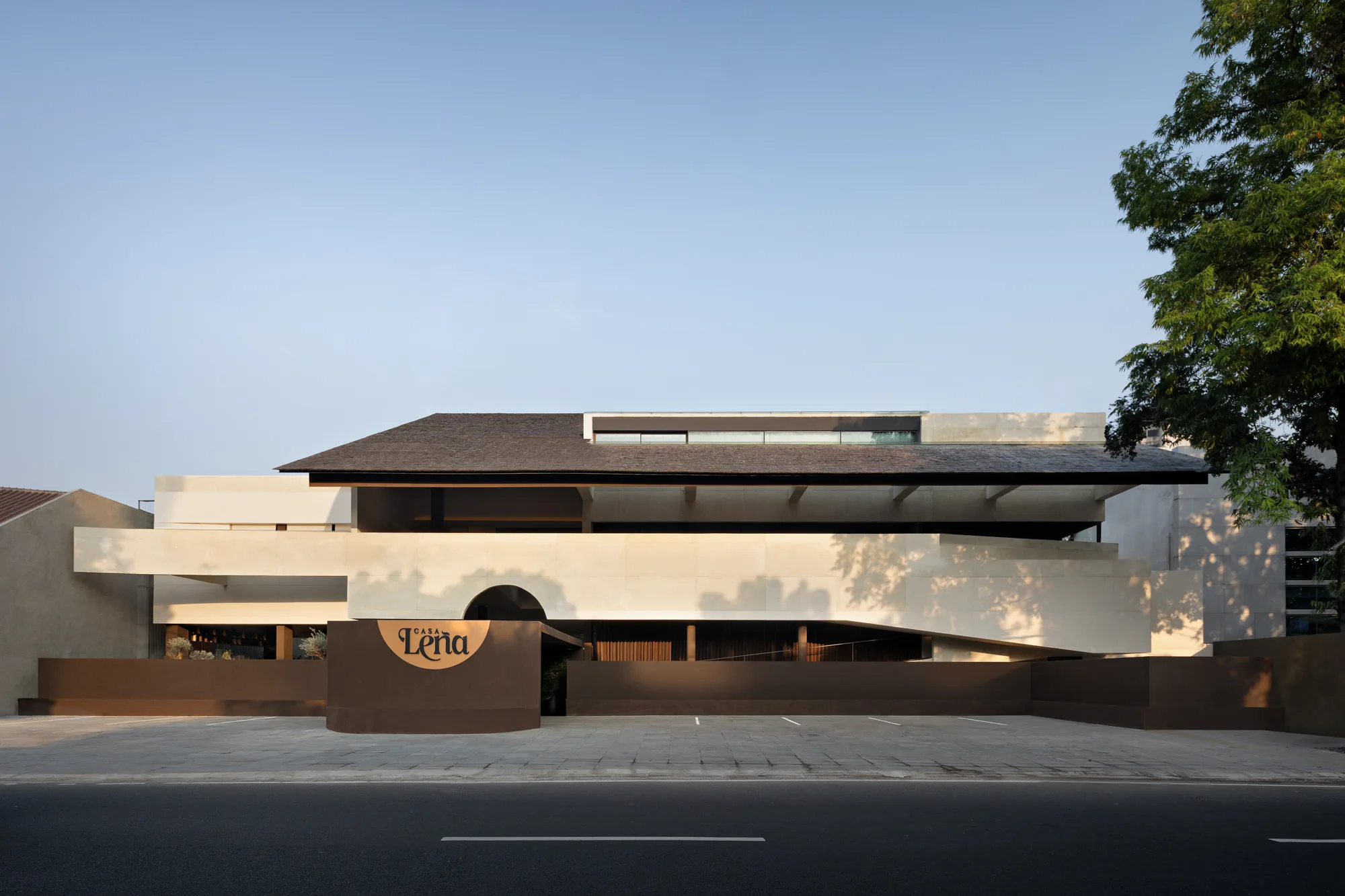 Casa Lena branded exterior entrance with modern architecture in Jakarta Java