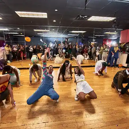 Themed dance party with crowd on the dance floor at Little Dreams Event Space in New York — kizomba venue in New York