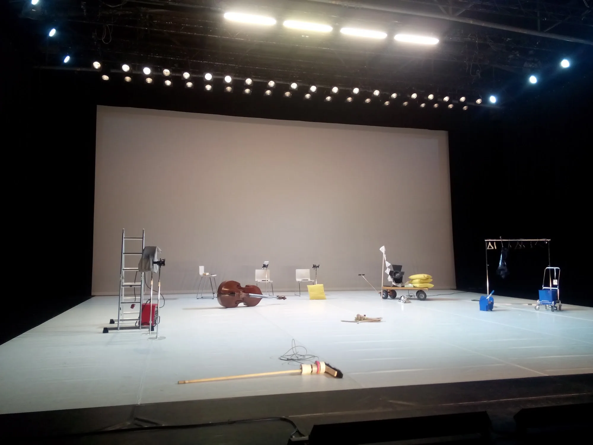 Professional stage with lighting rig at Tanzhaus NRW performance space in Düsseldorf