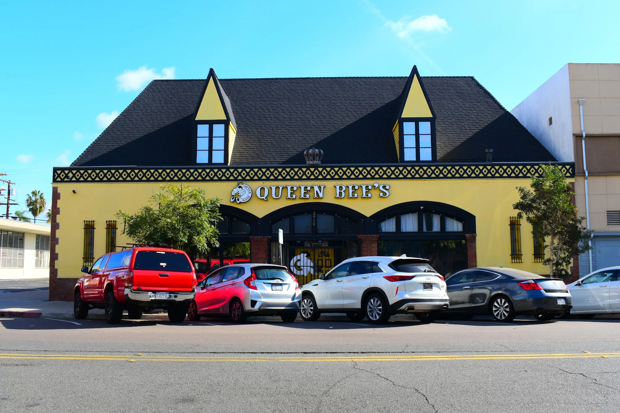 Queen Bee's Art and Cultural Center building exterior with signage in San Diego
