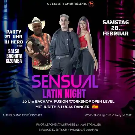 C&E Events GmbH Pivot, St. Gallen – Sensual Latin Night dance event — salsa, bachata, kizomba venue in St. Gallen