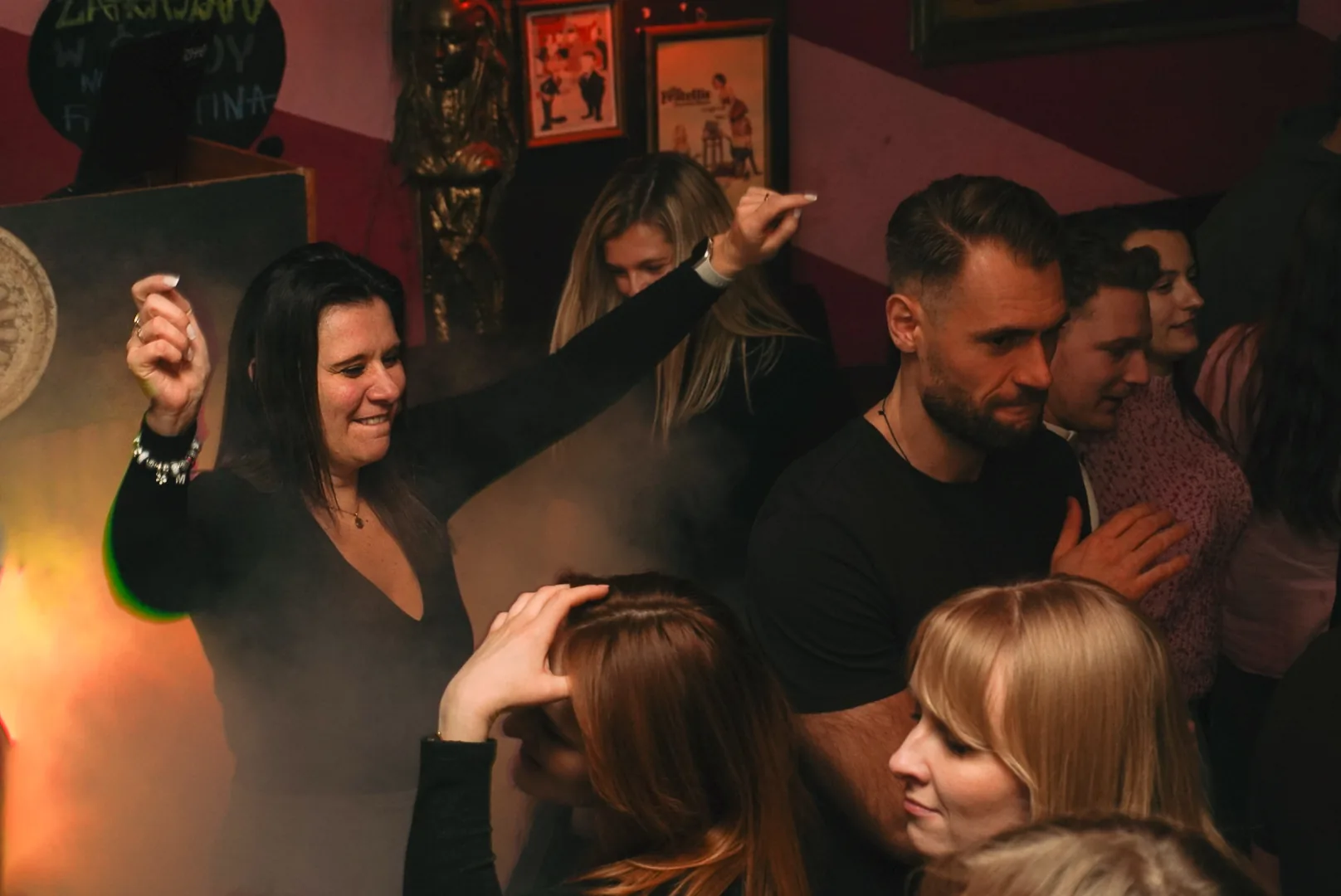 Guests dancing at a salsa social night at Czarny Kot Klub Wroclaw