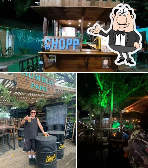 Interior seating area at Humbuk Park bar Florianopolis