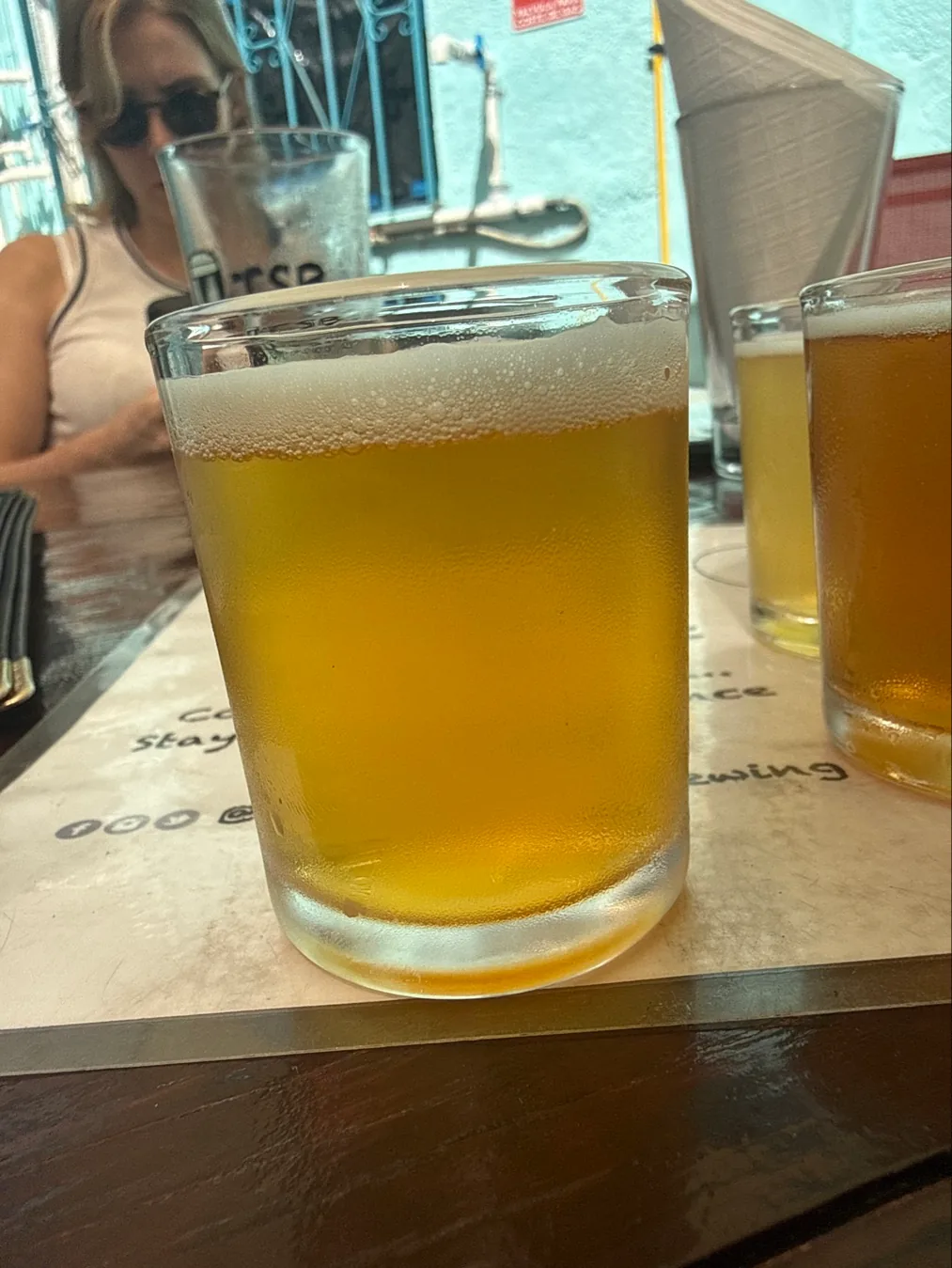 Todos Santos Brewing craft beer selection at the bar