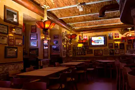 Cuban-themed interior of Casa de la Musica Wroclaw with brick ceiling and vintage decor — salsa, bachata venue in Wroclaw
