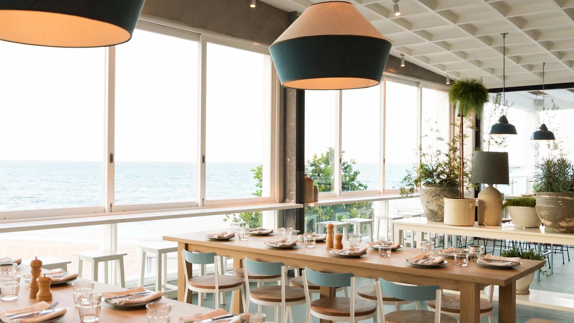 Beachside interior dining room with ocean views at The Collaroy in Sydney