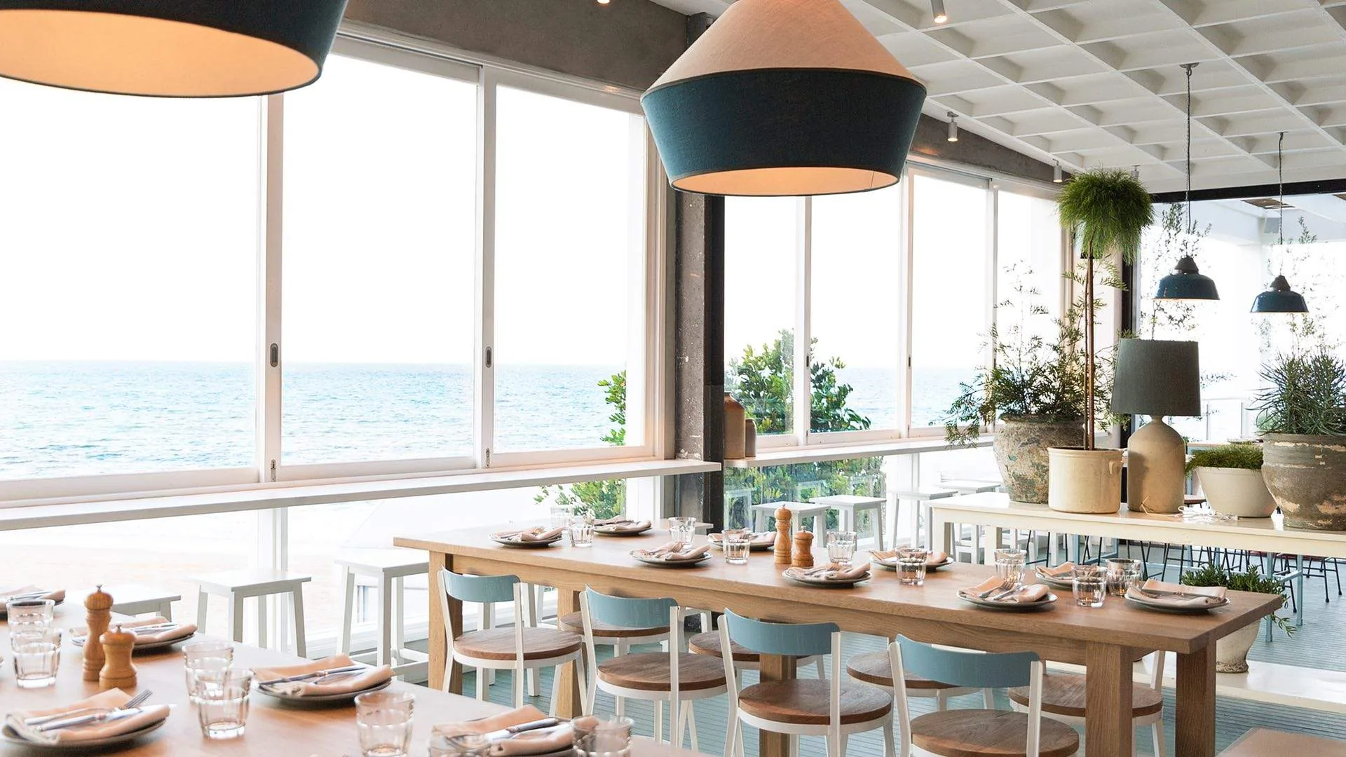 The Collaroy interior dining area with ocean views through panoramic windows, Sydney — salsa venue in Sydney