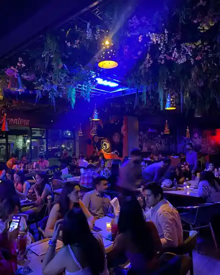 Casa Badoh bar and social area at Pueblo Amigo Plaza — salsa, bachata venue in Tijuana