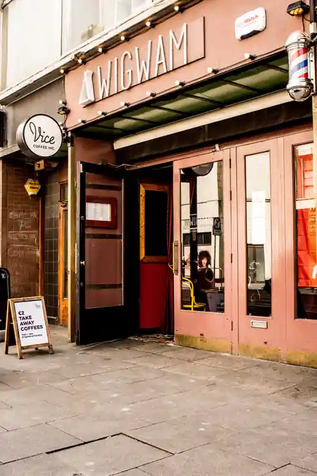 Wigwam Dublin venue entrance with Dice logo signage on the building — salsa, bachata, kizomba venue in Dublin