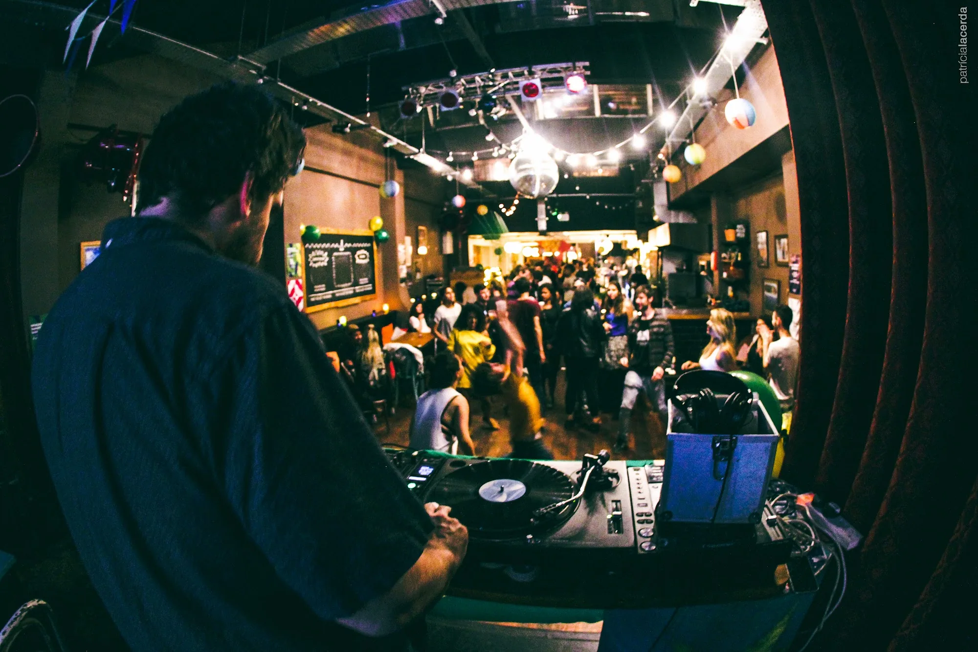 DJ at the decks with crowd at Wigwam Dublin music venue