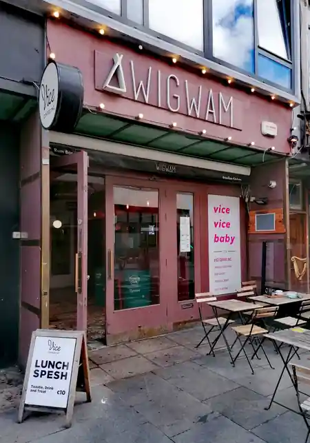 Wigwam Dublin venue daytime exterior view from the street — salsa, bachata, kizomba venue in Dublin