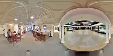 360-degree panorama of Atomic Ballroom showing dance floor and bar area, Irvine, kizomba venue in Irvine
