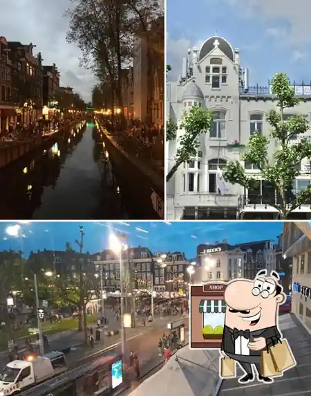 Cafe Restaurant De Kroon exterior facade on Rembrandtplein Amsterdam — bachata, salsa venue in Amsterdam