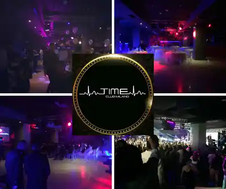 Time Club Pioltello dance venue interior with purple lighting and dance floor — salsa, bachata, kizomba venue in Pioltello