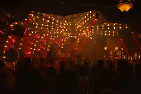 Dance floor and neon lights at El Babalú, Mexico City — salsa venue in Mexico City