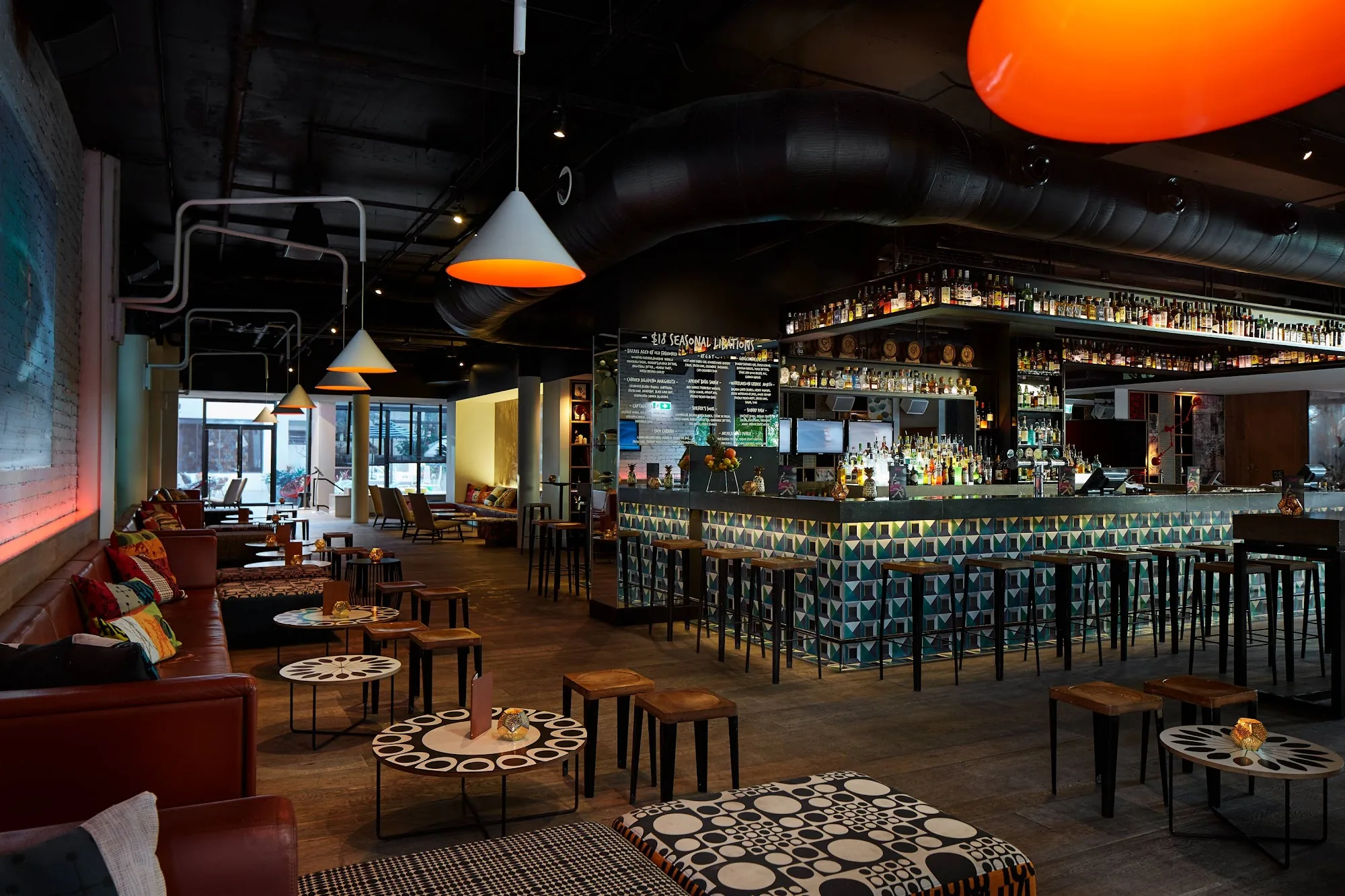 Atmospheric bar and lounge seating with pendant lighting at Stingray Lounge, Gold Coast — salsa, bachata venue in Gold Coast