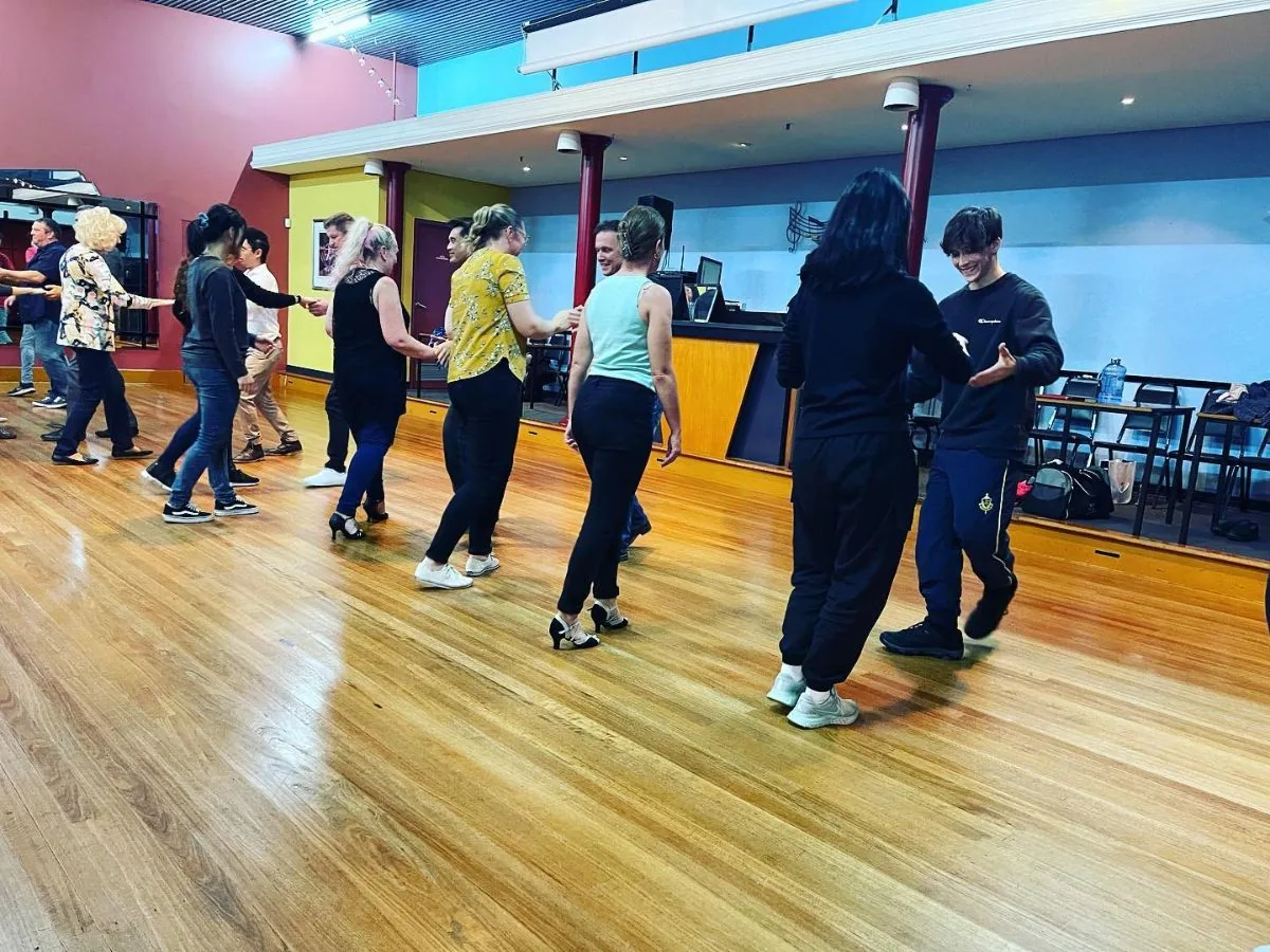 Dance studio interior with mirrors and wooden floor at Humphreys Dance Studio Perth