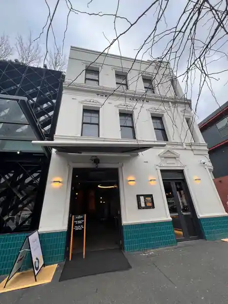 Street-level exterior of The Albion heritage building in Fitzroy Melbourne — bachata, salsa, reggaeton venue in Melbourne
