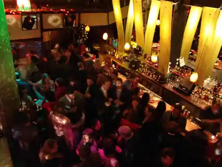 Crowd packing the bar and dance floor at Sound of Brazil NYC during a live event — salsa venue in New York