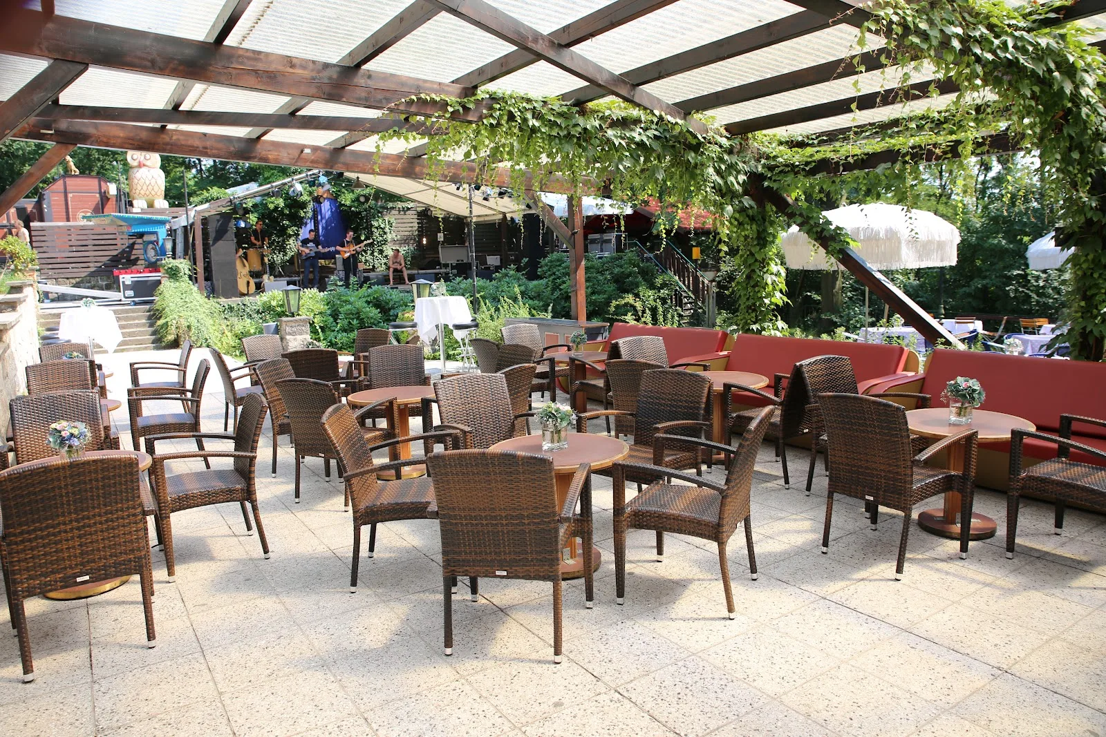 Sommerwirtschaft Saloppe open-air venue on the Elbe in Dresden, host of the weekly Sunday Latin social, salsa, bachata, kizomba venue in Dresden