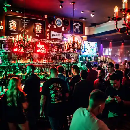 Crowd at the bar during a busy night at Cloudland Empire Hotel in Brisbane — salsa, bachata venue in Brisbane