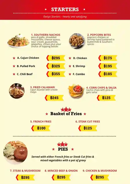 Dining area at Daisy D's Saloon with booths and seating in the beachfront Pattaya venue — salsa, bachata venue in Pattaya