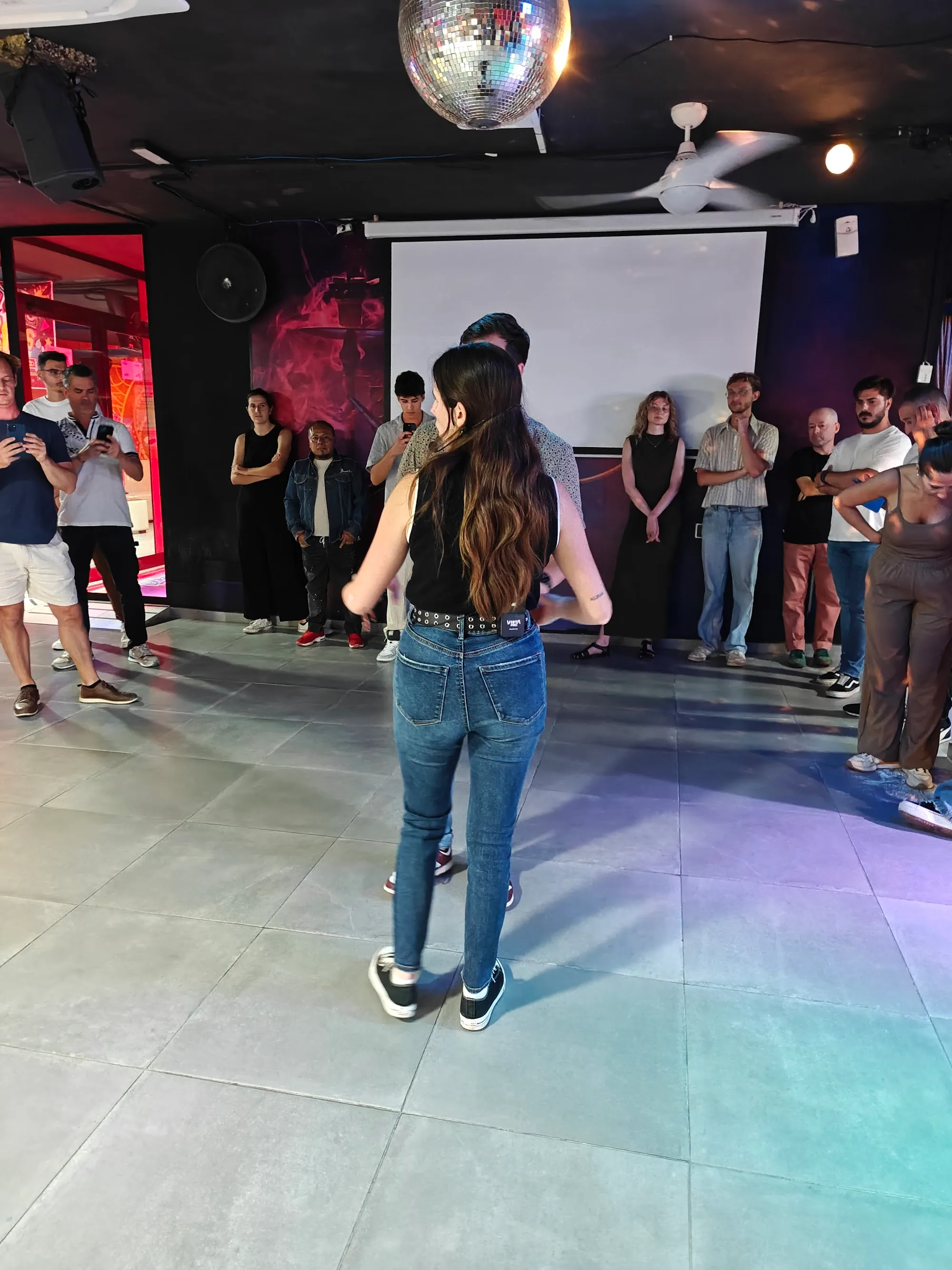 Dance class or demo with disco ball at Holo Canteras Club Las Palmas Gran Canaria