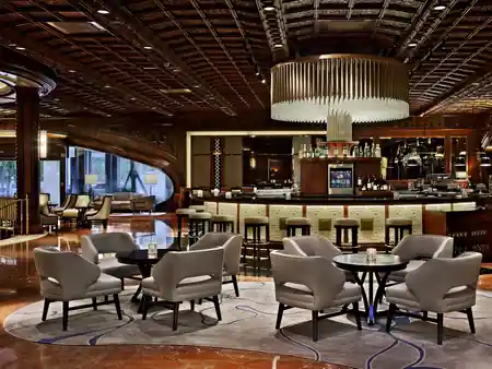 Grand lobby bar interior at Fairmont El San Juan Hotel Carolina Puerto Rico, salsa venue in Carolina