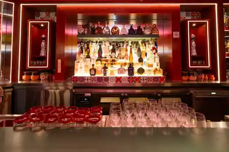 Tequila bar wall display at Senor Taco Singapore — salsa, bachata venue in Singapore