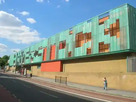 Haverstock School building on Haverstock Hill, Chalk Farm, London NW3 - home of Super Mario Salsa socials