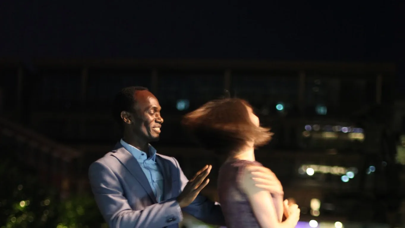 Bürgerhaus Salzmannbau couple dancing outdoors at salsa event