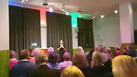 Bürgerhaus Salzmannbau grand performance hall interior with audience — bachata, salsa venue in Düsseldorf