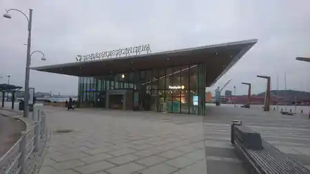Stenpiren transit station branded exterior in Gothenburg Sweden, salsa, bachata, kizomba venue in Gothenburg