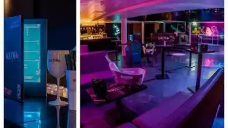 Bar area with seating and club ambiance at Karma Club in Bern Switzerland — salsa, bachata venue in Bern