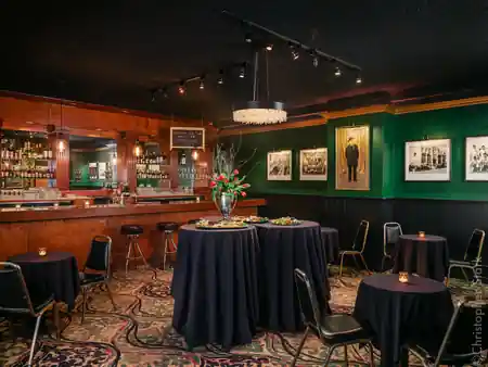 Classic bar and cocktail lounge interior at Verdi Club San Francisco — salsa venue in San Francisco