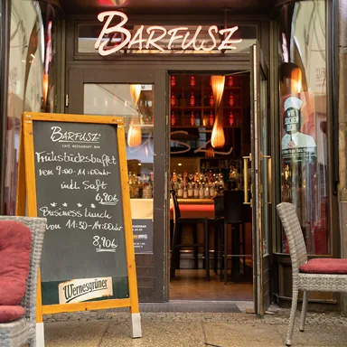 Barfusz Club entrance, Markt 9, Leipzig