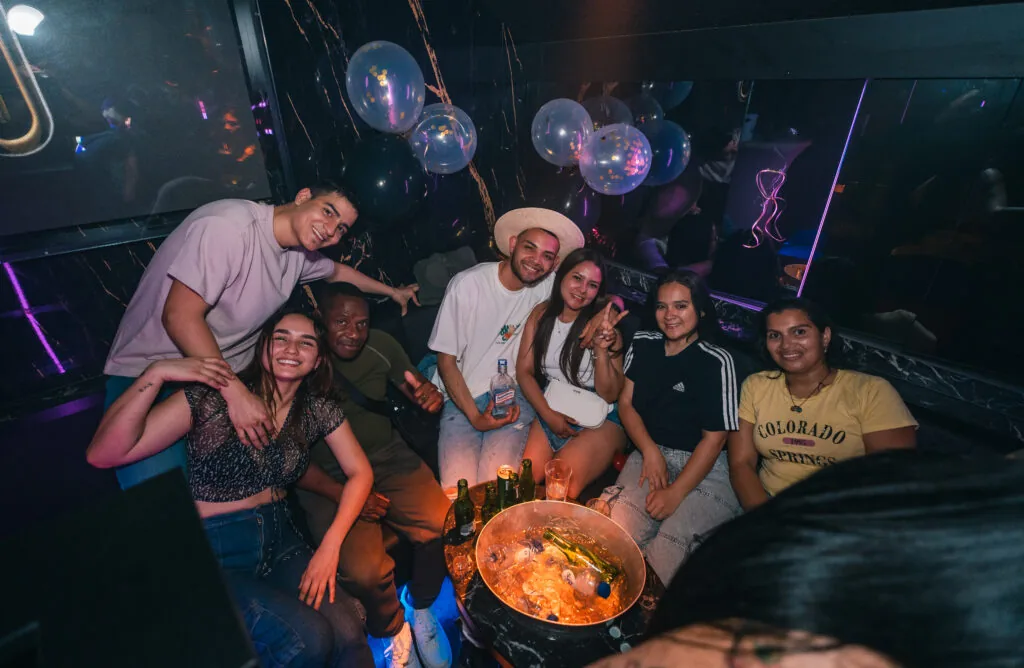 Party night at OUT Latin Club Amsterdam with colorful lighting