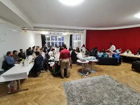 Social gathering in the grand hall of TUSCULUM Dresden venue — bachata, salsa venue in Dresden