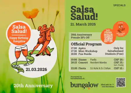 Bungalow, Biel – venue interior with colorful lounge atmosphere — salsa, bachata, kizomba venue in Biel