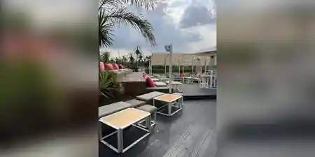 Outdoor terrace at Iguana, Muelle de las Delicias, Seville — salsa, bachata venue in Seville