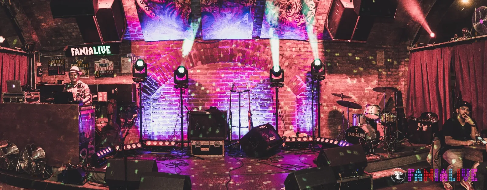FANIALIVE stage with brick arches and stage lighting in Vienna Austria