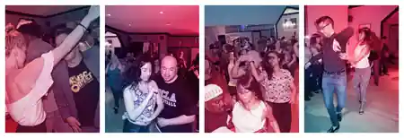 Salsa dancers enjoying a social dance night at The Mambo Outlet in Los Angeles