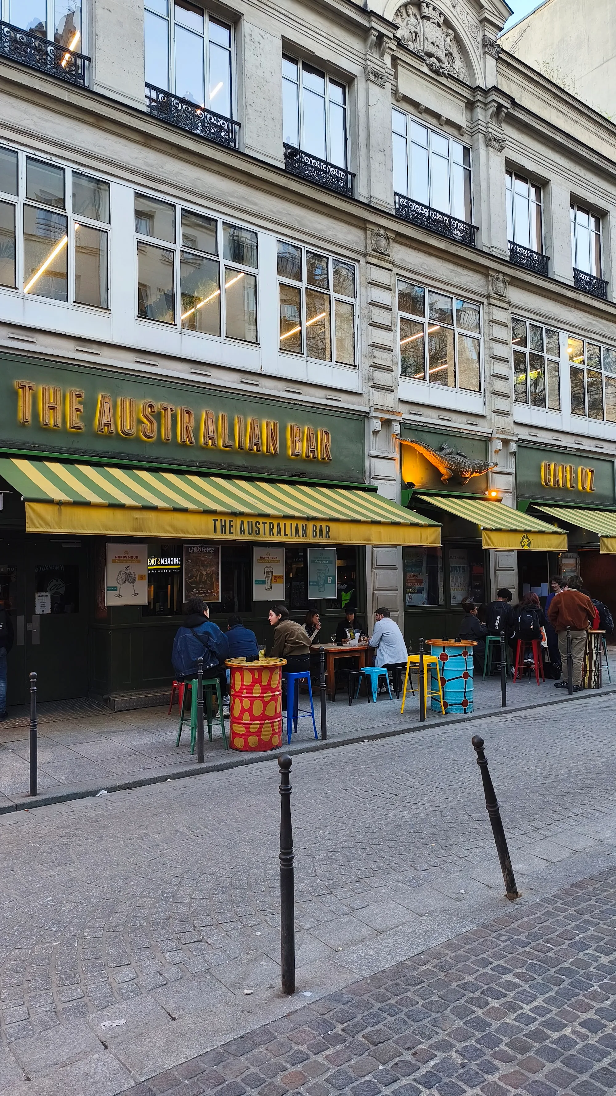 The Australian Bar Café Oz branded entrance in central Paris