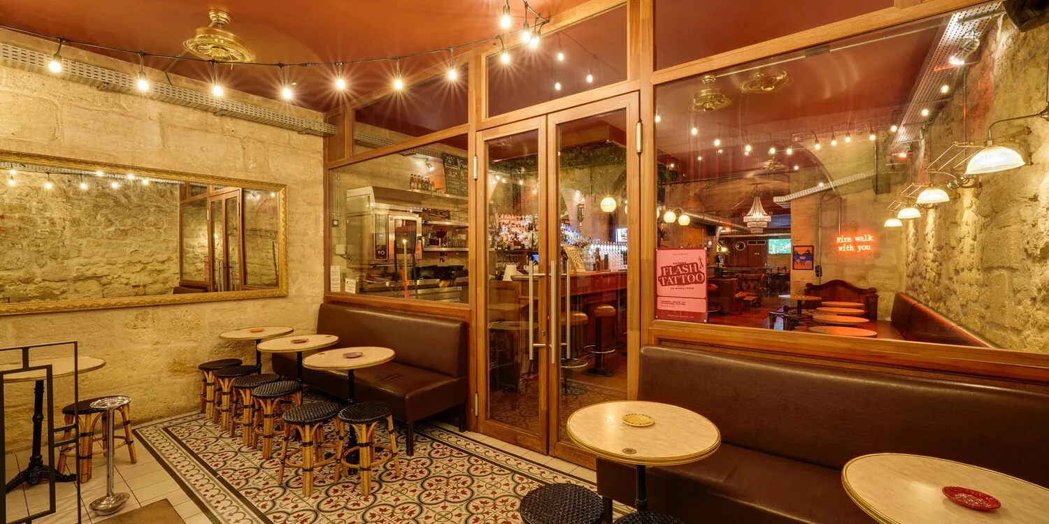 Fire Walk bar interior in Bordeaux, France — bachata venue in Bordeaux