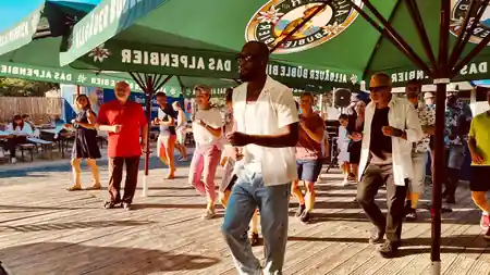 Outdoor dance session at Stadthafen Leipzig — salsa, bachata, kizomba venue in Leipzig